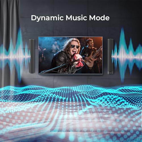 Assistrust Sound Bar for Smart TV, Soundbar with Bluetooth/ARC/Opt/AUX Connect, Auto Volume Boost, 3 Equalizer Modes, 2 in 1 Detachable Soundbar for TV/PC/Gaming/Projectors