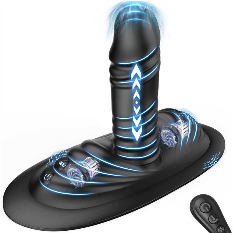 Prostate Massager Anal Dildo Anal Toys, BEISAR Grinder Butt Plug Male Sex Toys for Men Women Sex Toy Adult Toys 9 Vibrating 3 Thrust, Anal Plug G Spot Ride Strapless Strap-On Dildo New