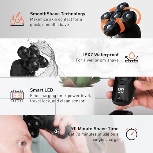 BaldiePro Blade Refill - Electric Shaver Replacement Head for BaldiePro Head Shaver - Electric Razor Replacement Blades for Bald Head and Face - Waterproof for Wet and Dry Shave