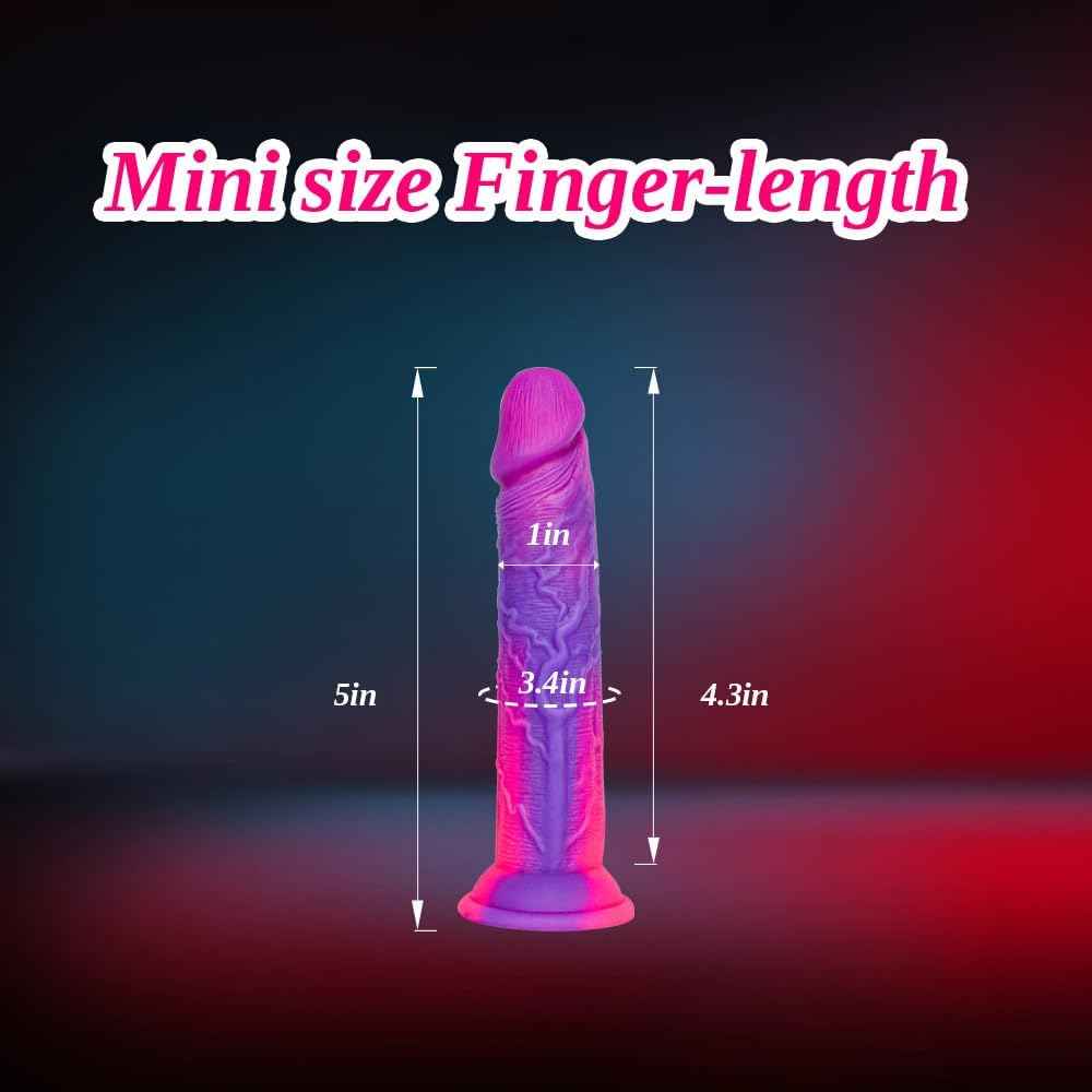 Hainuo Realistic Silicone Dildo with Suction Cup Purple Pink