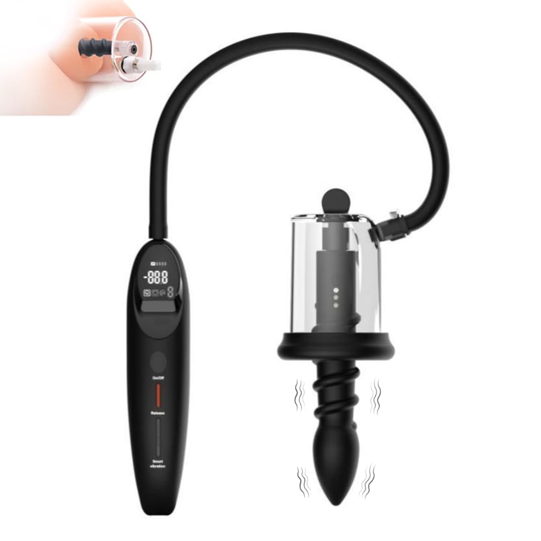 Electric Pump Anal Vacuum Pump, Automatic Pump Anal Plug Vaginal Pussy Dildo Pump Expander, Anal Beads Wand Pumps Enlarger, Prostate Massager Stimulator Masturbator Adult Sex Toys