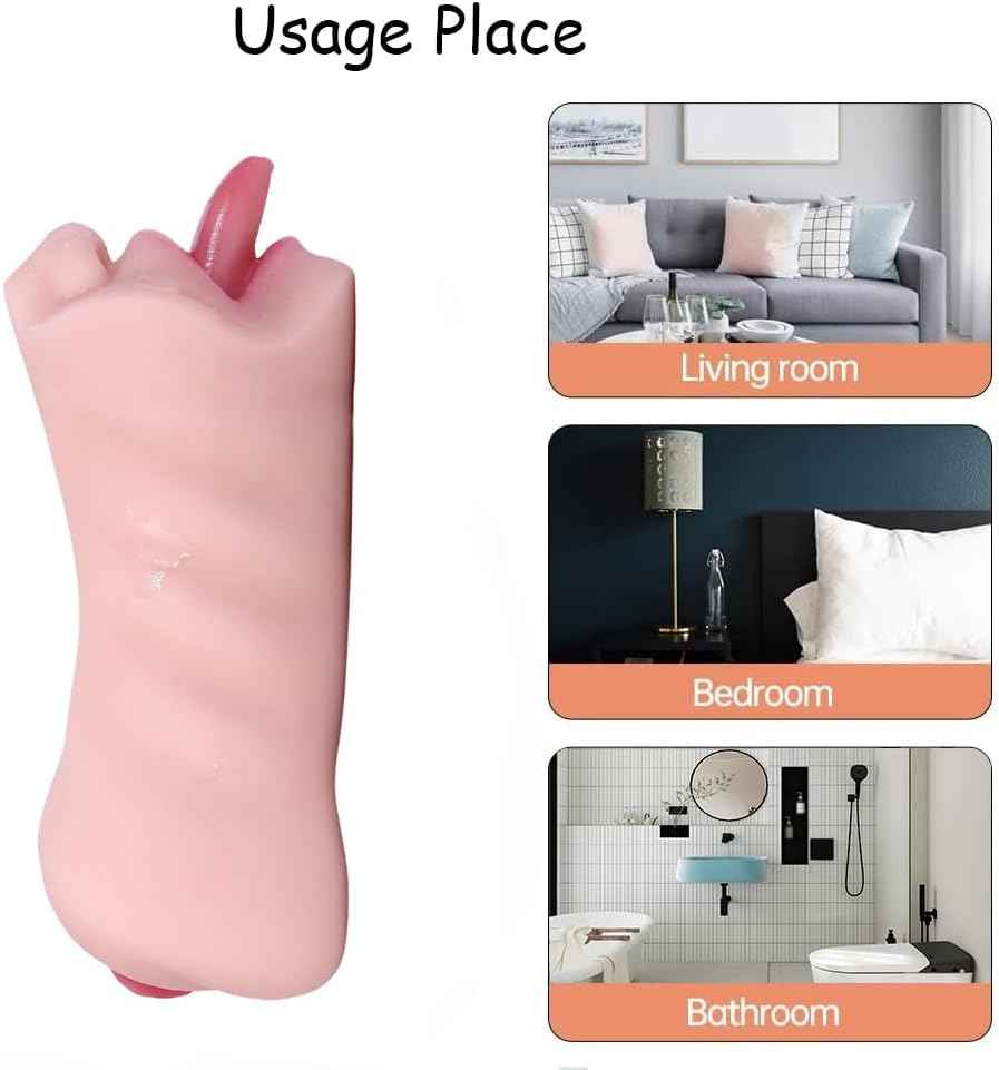 2 in 1 Realistic Male Masturbators with Pocket Pussy Vigina and Mouth,Lifelike Sex Doll with Face,TPE Portable Adult Sex Love Toy,Male Stroker for Masturbation,Deep Throat Oral for Gay Men