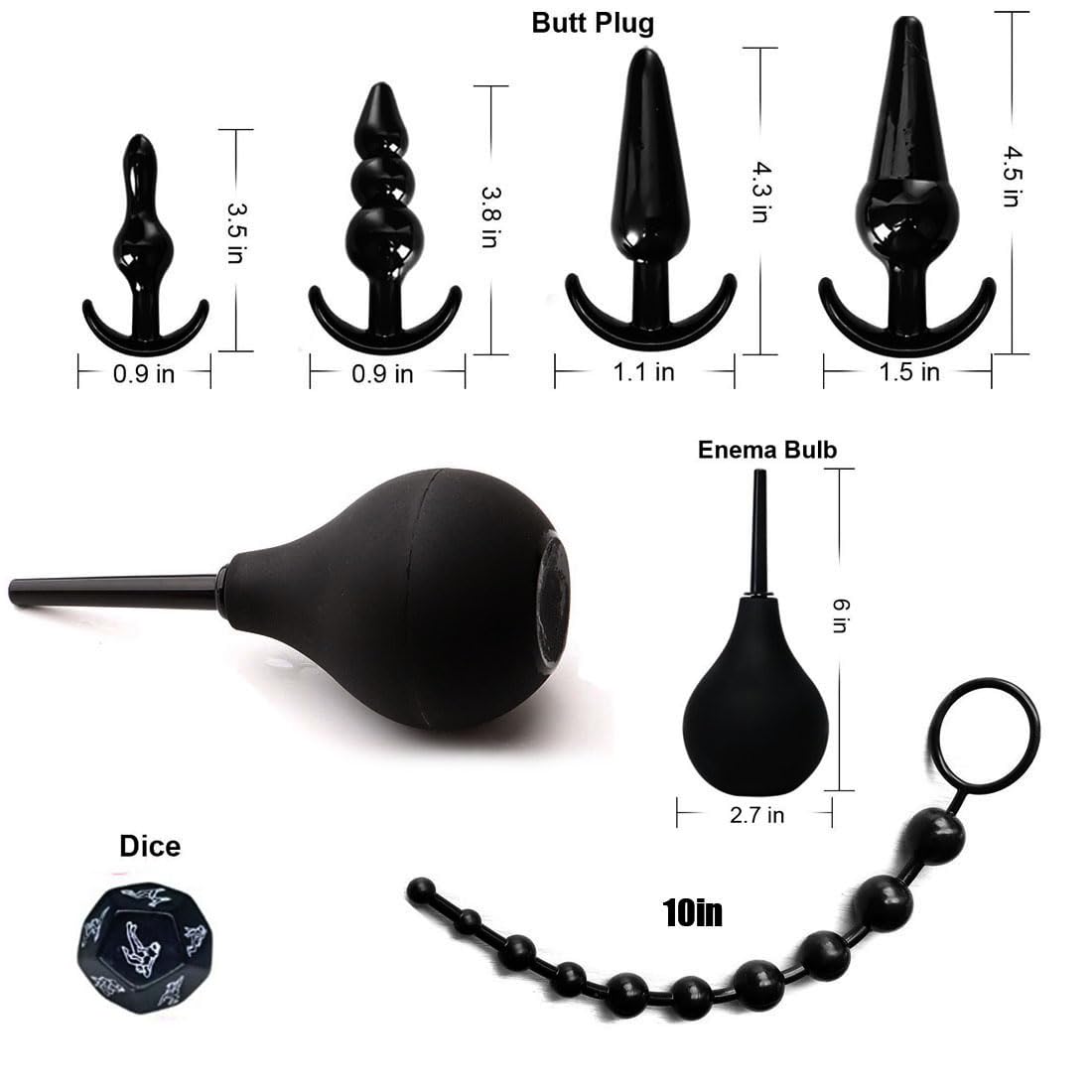 Anal Plug Adult Toys, BDSM Bondage Sex Restraints Set with Anal Toys and Anal Beads Butt Plug from Beginners to Advanced Player, Sex kit Sex Toys for Couples