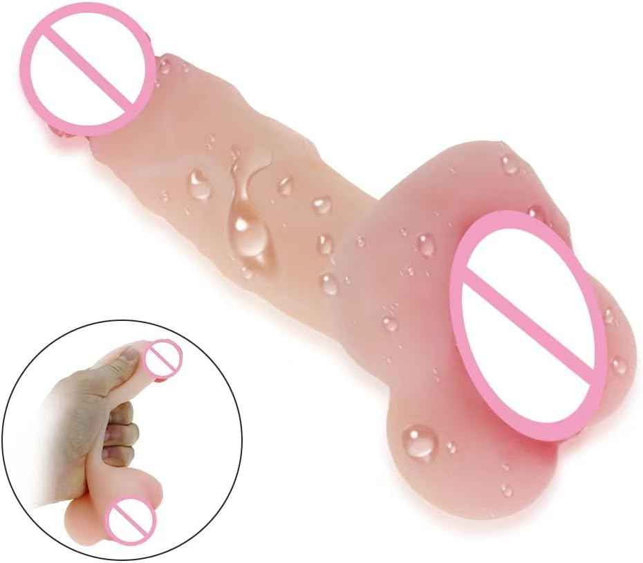 7.87 Inches Realistic Dildo Male Masturbators with Pocket Pussy Vigina,Soft TPE Penis Sleeve Extender,Penis Pump Enlarger Prolong,Adult Sex Love Toy Stroker for Men Women Couples