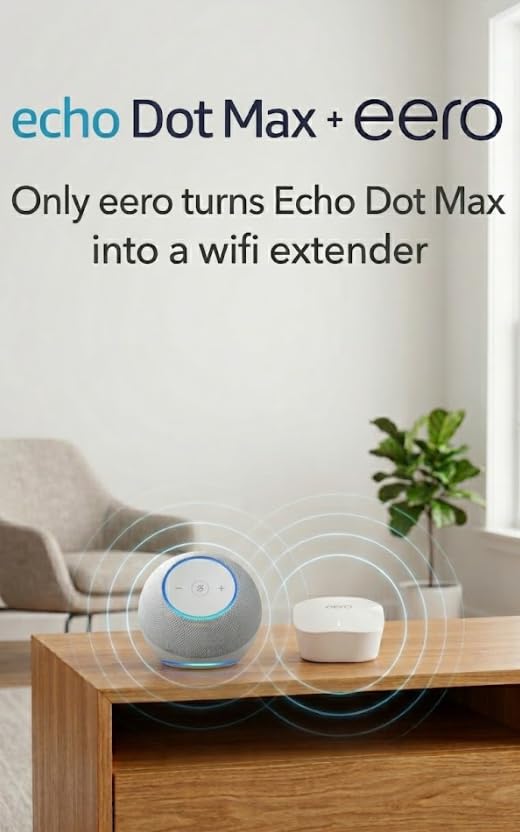 Amazon Echo Dot Max (newest model), Alexa speaker with room-filling sound and nearly 3x bass, Great for living rooms and medium-sized spaces, Designed for Alexa+, Graphite