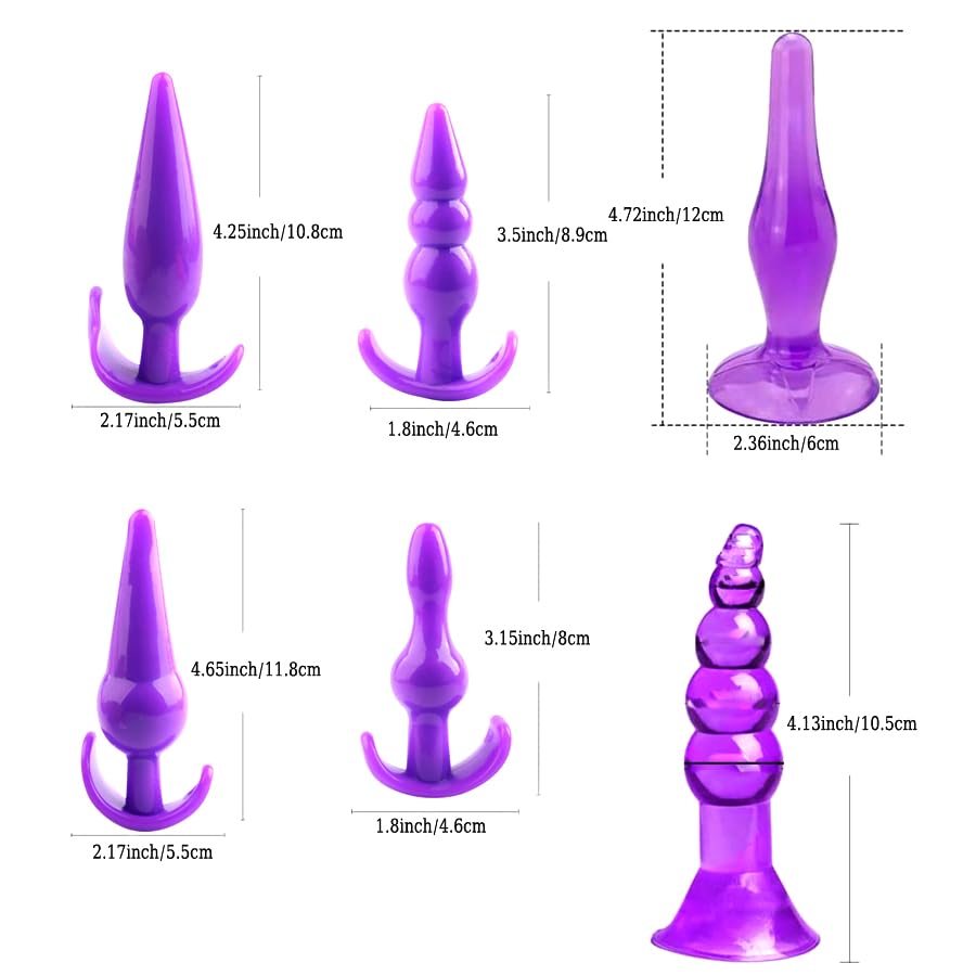 G Spot Dildo Vibrator Anal Plug Beginner Set 17 PCS Butt Plugs Sex Toy Anal Training Kit- G Spot Anal Sex Adult Toy