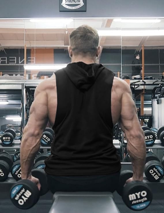 COOFANDY Men's 2 Pack Workout Hooded Tank Tops Bodybuilding Muscle Cut Off T Shirt Sleeveless Gym Hoodies