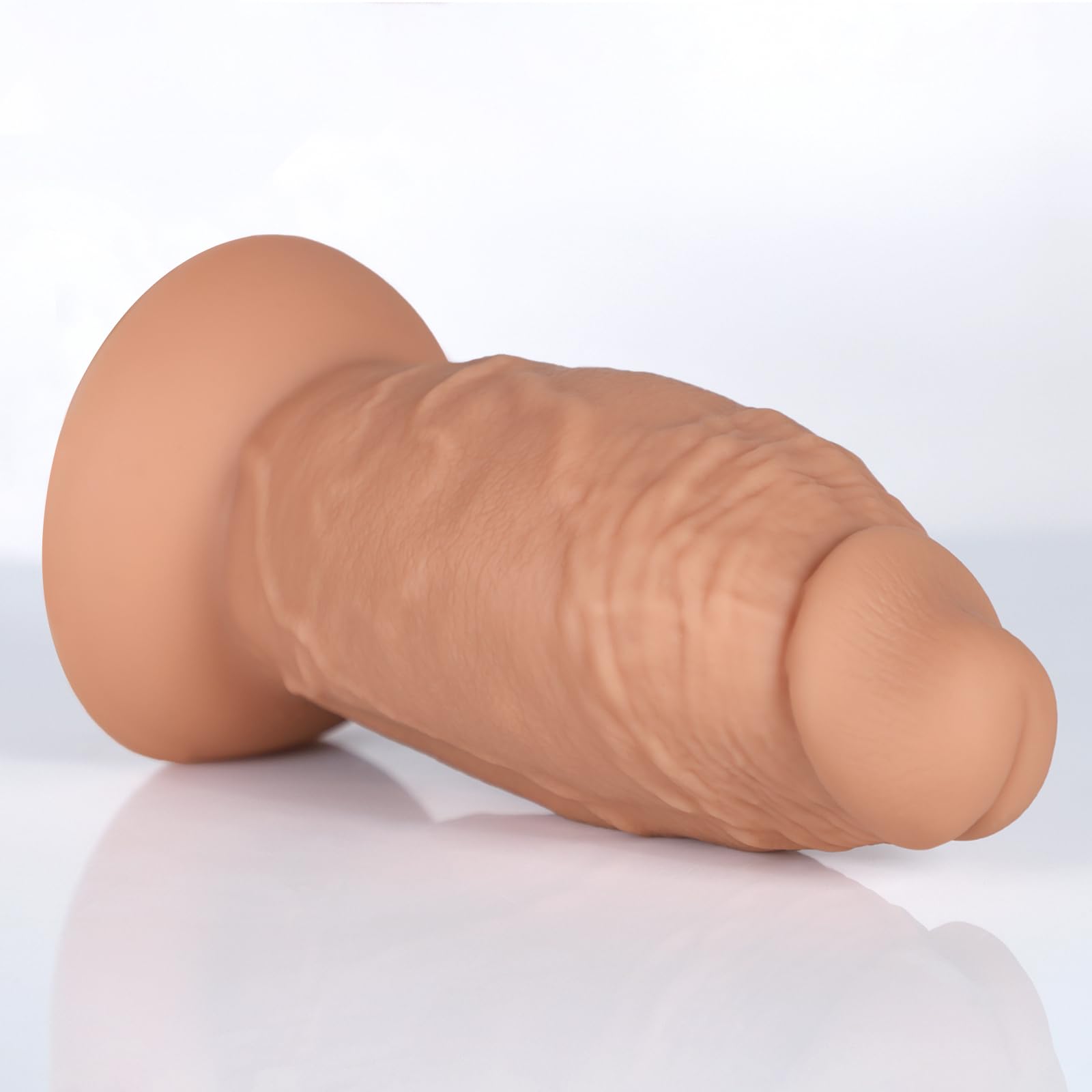 3.8 Inch Diameter Thick Dildo Anal Trainer, 7.5 Inch Huge Silicone Short Fat Dildos Anal Plug with Suction Cup & Ball-Free Design for Deeper Anal Stretch, Giant Girth Toys for Advanced Users