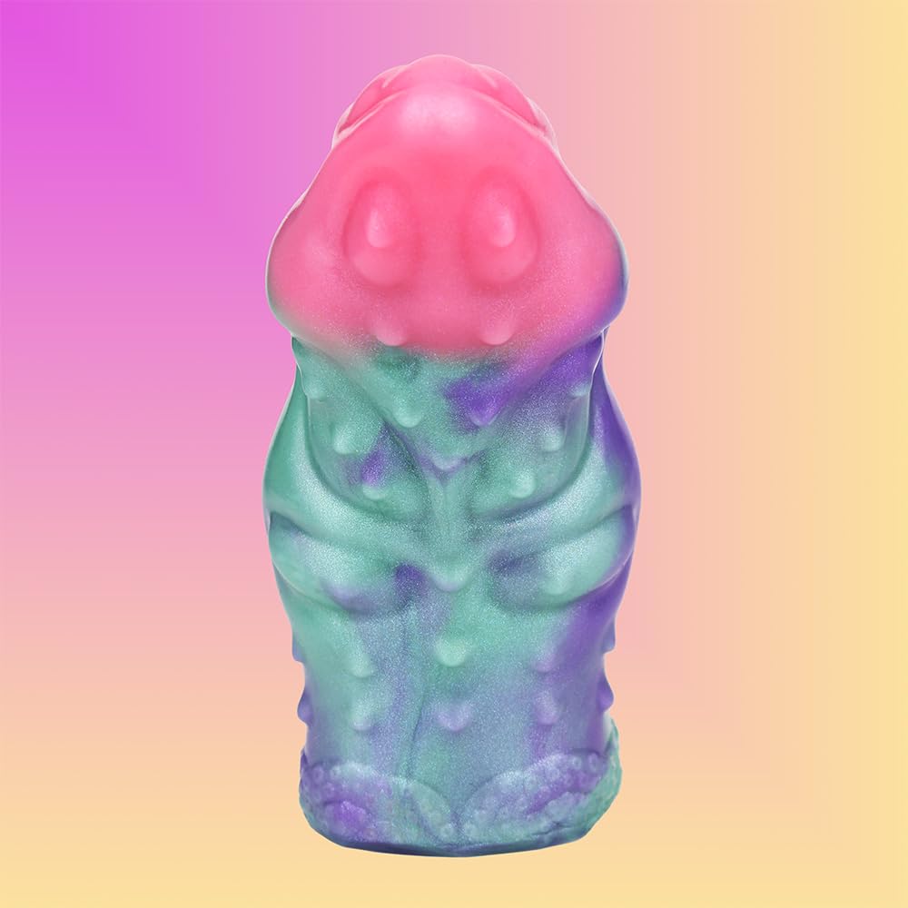 Reusable Multi-Color Liquid Silicone Made Penis Extender Sleeve Cock Ring, Octupus Tentacle Penis Enlarger Sleeve Monster Dildo Sheath Cover Male Adult Sex Toy