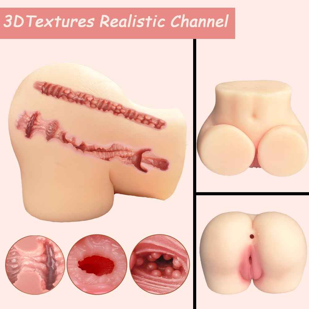 1.3LB Realistic Tiny Ass Sex Doll with Pocket Pussy Vaginal and Anal,Lifelike TPE Ass Male Masturbator,Small Female Torso Butt Sex Love Doll for Men,Adult Sex Toy,Portable Real Solid Dolls for Sex