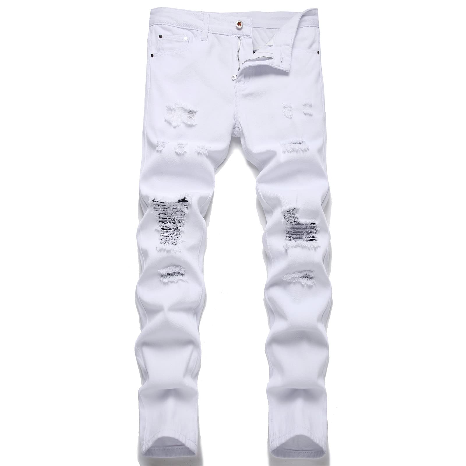 AITITIA Men's Ripped Regular Fit Jeans