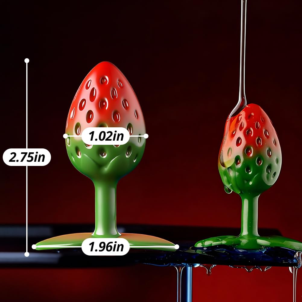 FST Small Butt Plug Cute Metal Strawberry Anal Plug Mini Jewel Personal Massager Adult Anal Sex Toys for Beginners