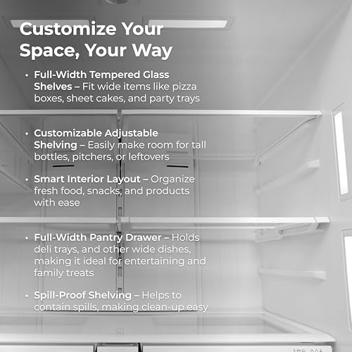 Kenmore 36" French Door Refrigerator with Freezer - Accela Chill, Adjustable Shelving, Dual Evaporator, ENERGY STAR Certified, 28.6 cu. ft. Capacity - Fingerprint Resistant Stainless Steel