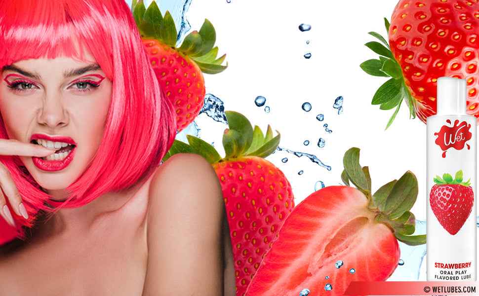 Wet Sexy Strawberry Premium Flavored Edible Lube, 9 fl oz