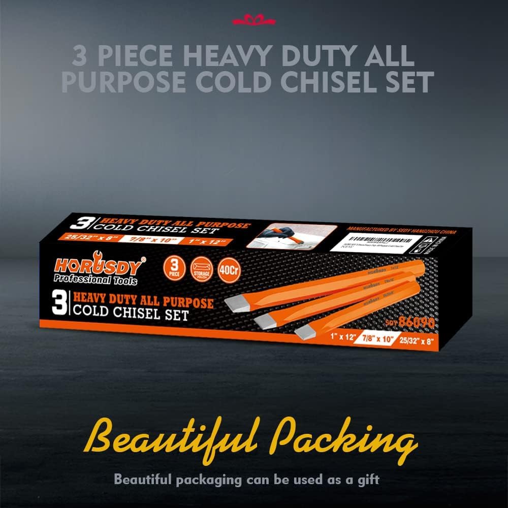 HORUSDY 16-Piece Punch and Chisel Set, Including Taper Punch, Cold Chisels, Pin Punch, Center Punch