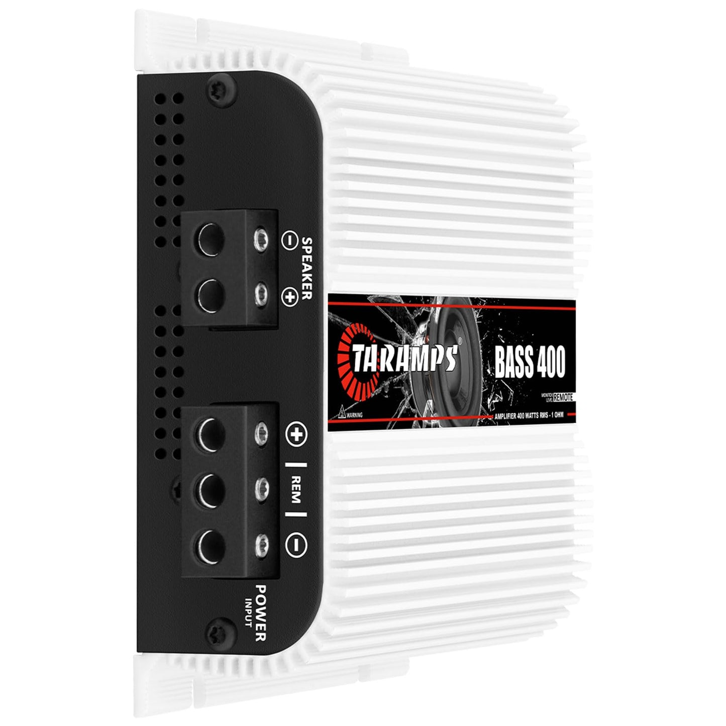 Taramps BASS 400 1 Ohm 1 Channel Mosfet Amplifier 400 Watts RMS, Monoblock, Crossover, Bass Boost, RCA/High Level Input, Class D, Car Audio, Monitor Level Remote/M1 Led Monitor, Great for Subwoofers