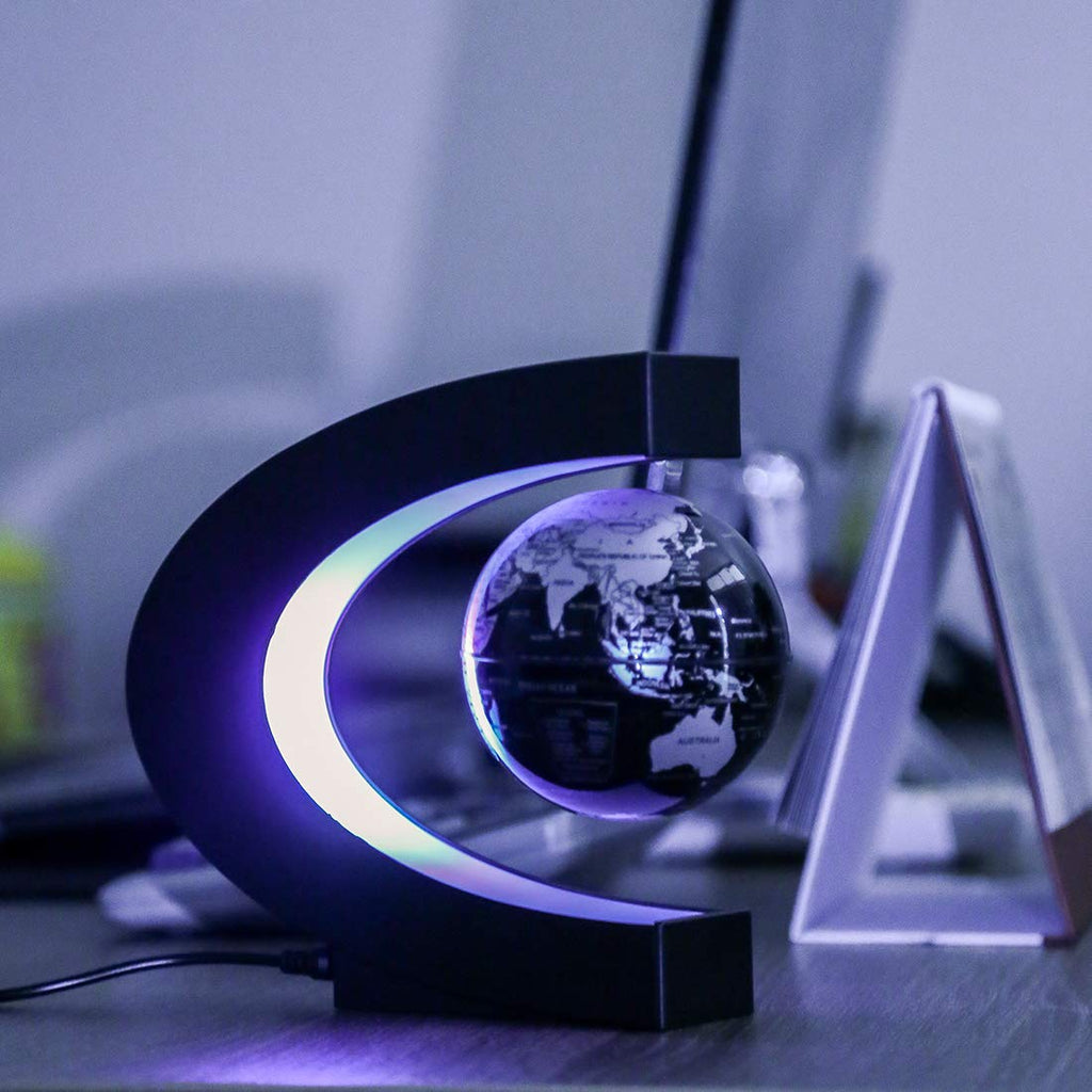 MOKOQI Magnetic Levitating Globe with LED Light, Cool Tech Gift for Men Father Boys and Girls, Birthday Gifts for Kids, Floating Globes World Desk Gadget Decor in Office Home Display