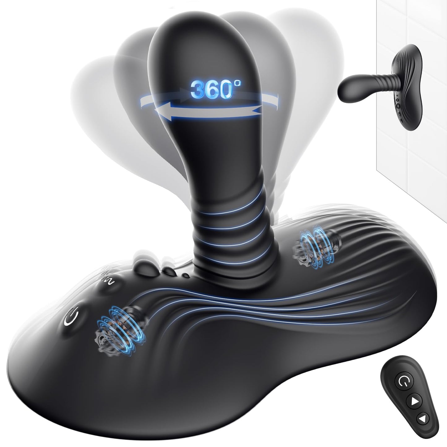 Prostate Massager Anal Dildo Anal Toys, BEISAR Grinder Butt Plug Male Sex Toys for Men Women Sex Toy Adult Toys 9 Vibrating 3 Thrust, Anal Plug G Spot Ride Strapless Strap-On Dildo New