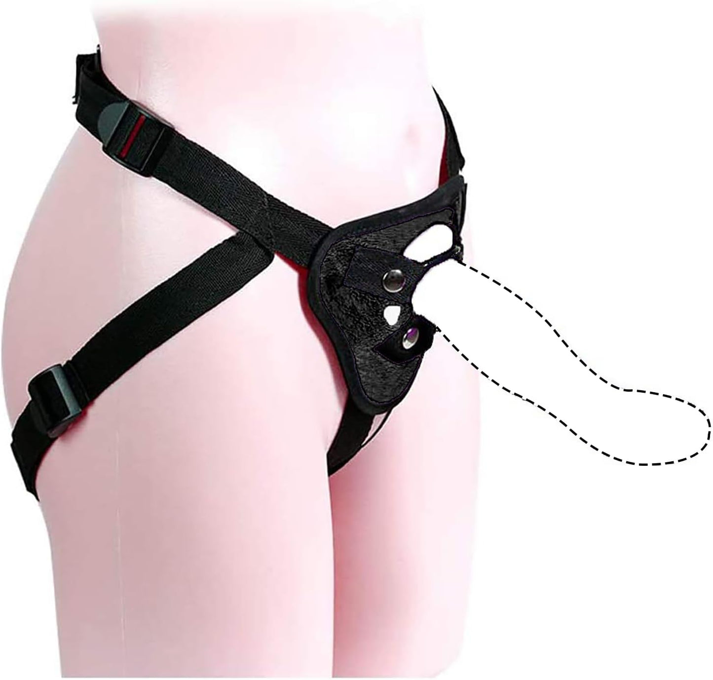 ASNOKNAE Adjustable Strap-On Harness 52in Waist with 5 O-Rings