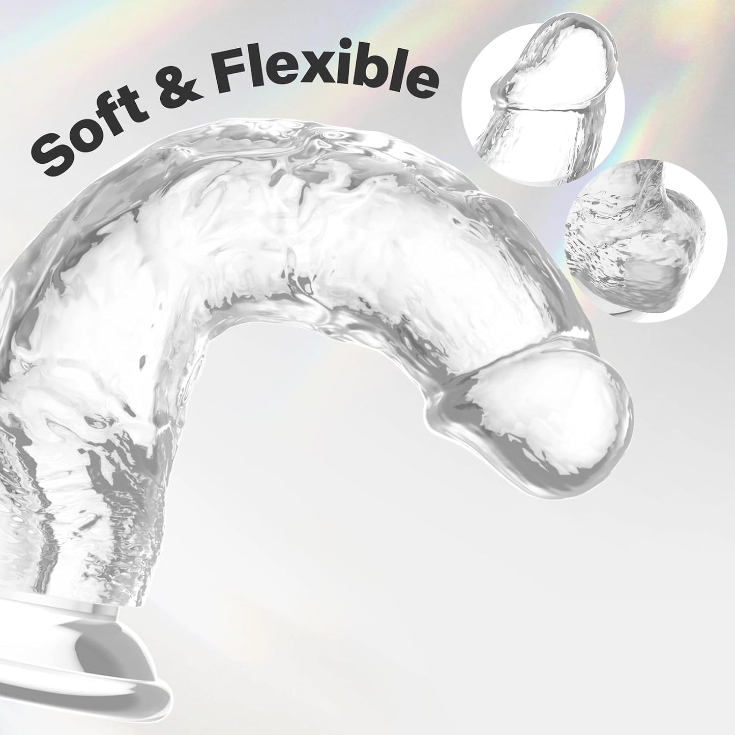 SOARE Realistic Transparent Dildo 6.7 in with Suction Cup