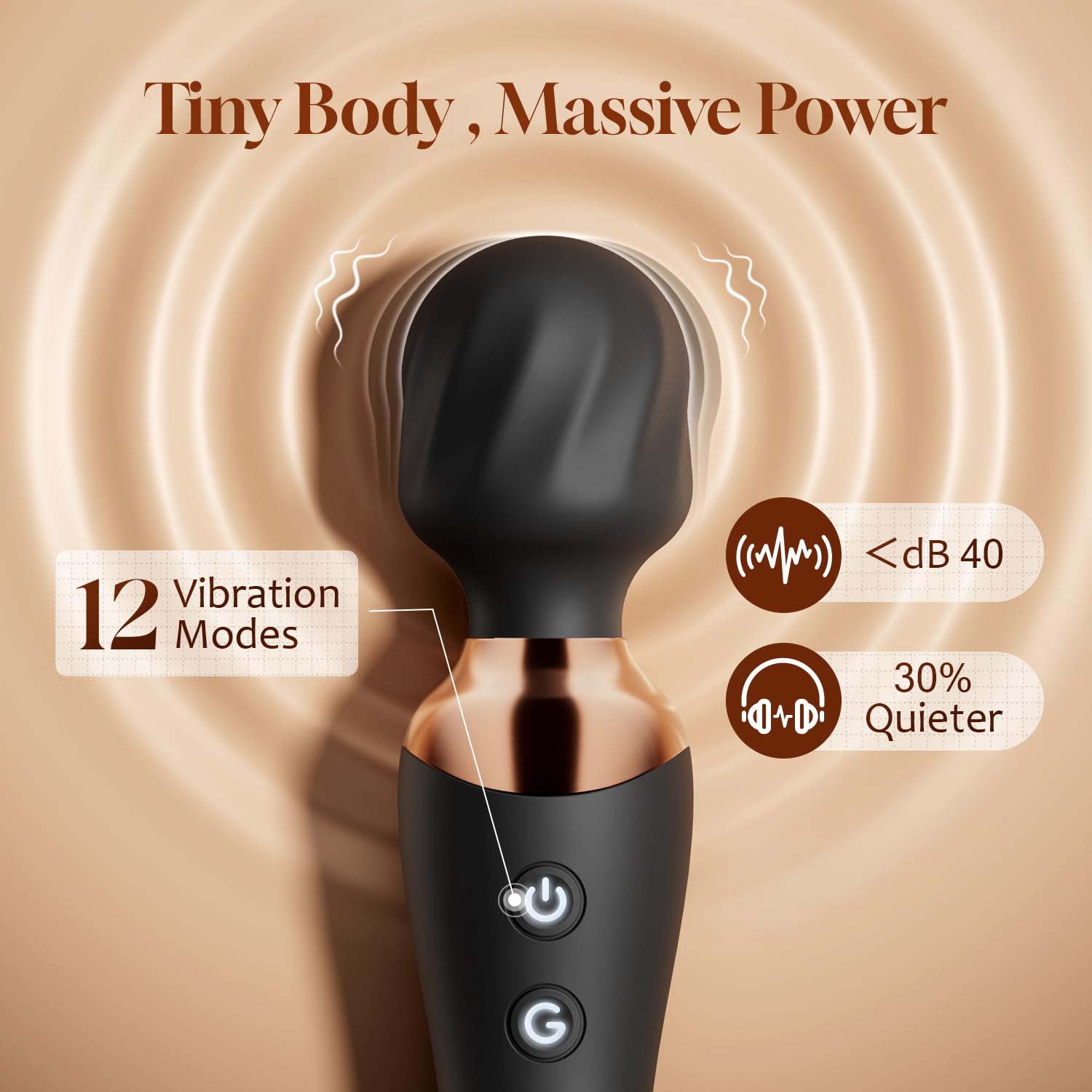MOOLIGIRL Sex Toys Women, Vibrator Wand Clitoral Stimulator Dildo with 24 Vibration Patterns, Adult Sex Toy, Cordless & Waterproof Wand Massager for Solo & Couple Full-Body Stimulation