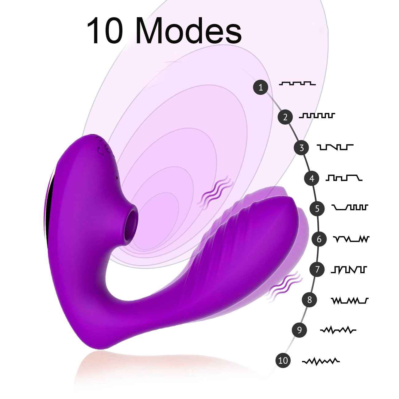 Newly Sitting and Riding Toys Adult Tools for Women 7 Powerful Modes Realistic Silicone Waterproof Slant Hole Charging Play Thrusting Games Flexible Sensory Toys for Couples, WA2604TA2908 (Purple)