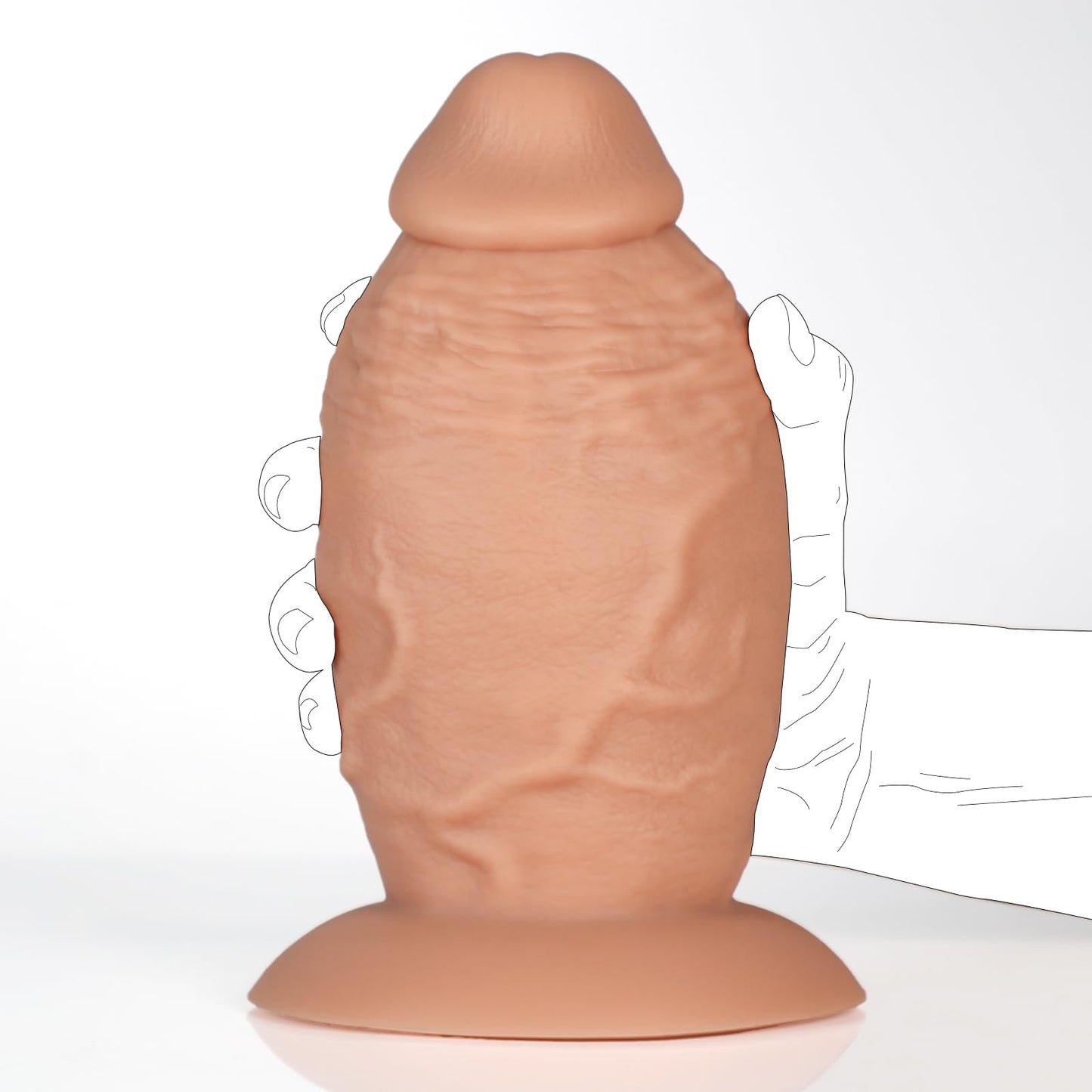 3.8 Inch Diameter Thick Dildo Anal Trainer, 7.5 Inch Huge Silicone Short Fat Dildos Anal Plug with Suction Cup & Ball-Free Design for Deeper Anal Stretch, Giant Girth Toys for Advanced Users
