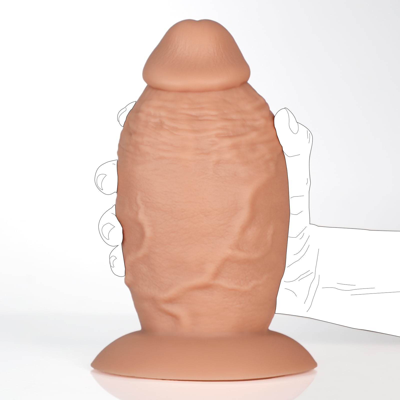 3.8 Inch Diameter Thick Dildo Anal Trainer, 7.5 Inch Huge Silicone Short Fat Dildos Anal Plug with Suction Cup & Ball-Free Design for Deeper Anal Stretch, Giant Girth Toys for Advanced Users