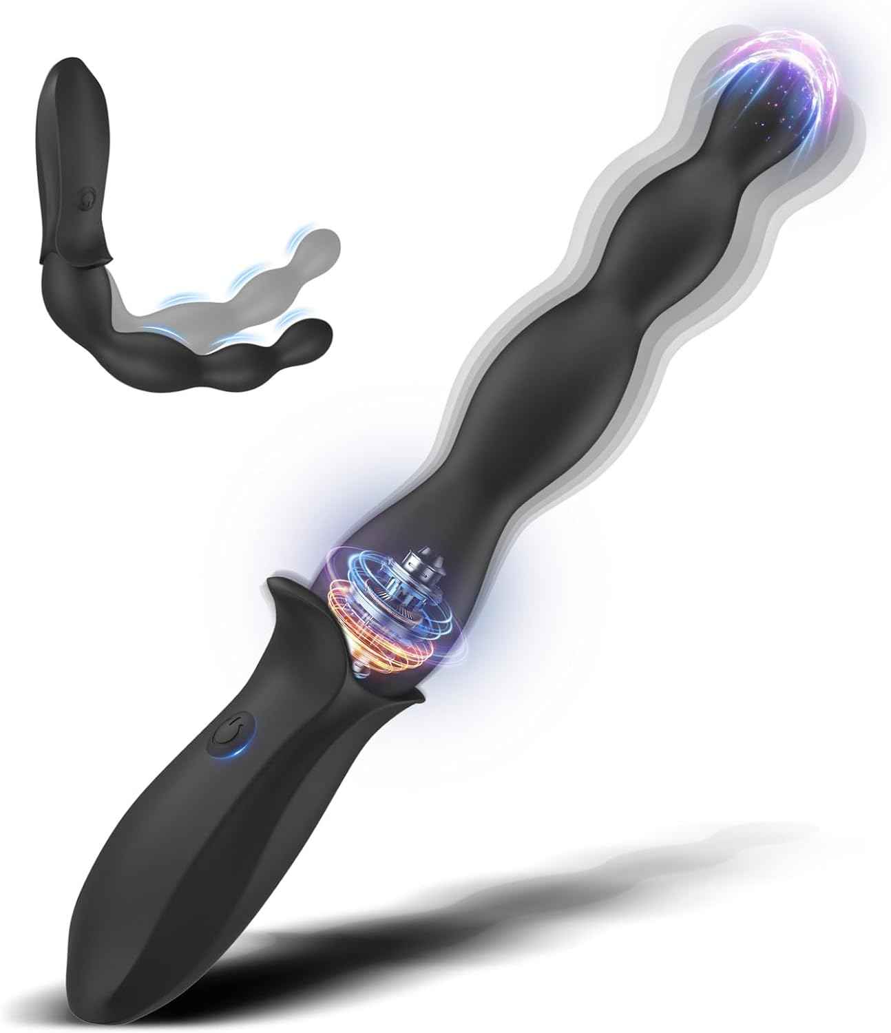Vibrating Anal Beads Beginner-Friendly Butt Plug, Adult Sex Toy for Men Women Couples, Flexible Silicone Prostate Massger Anal Vibrator with 2 Motors 10 Vibrations, Anal Plug Anal Toy Anal Sex Toys