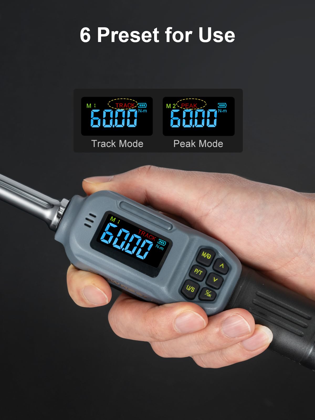 GROWNEER Digital Torque Wrench Set, Inch Pound Torque Wrench with Buzzer & LED Indicator, Electronic Wrench Set with Bits & Sockets