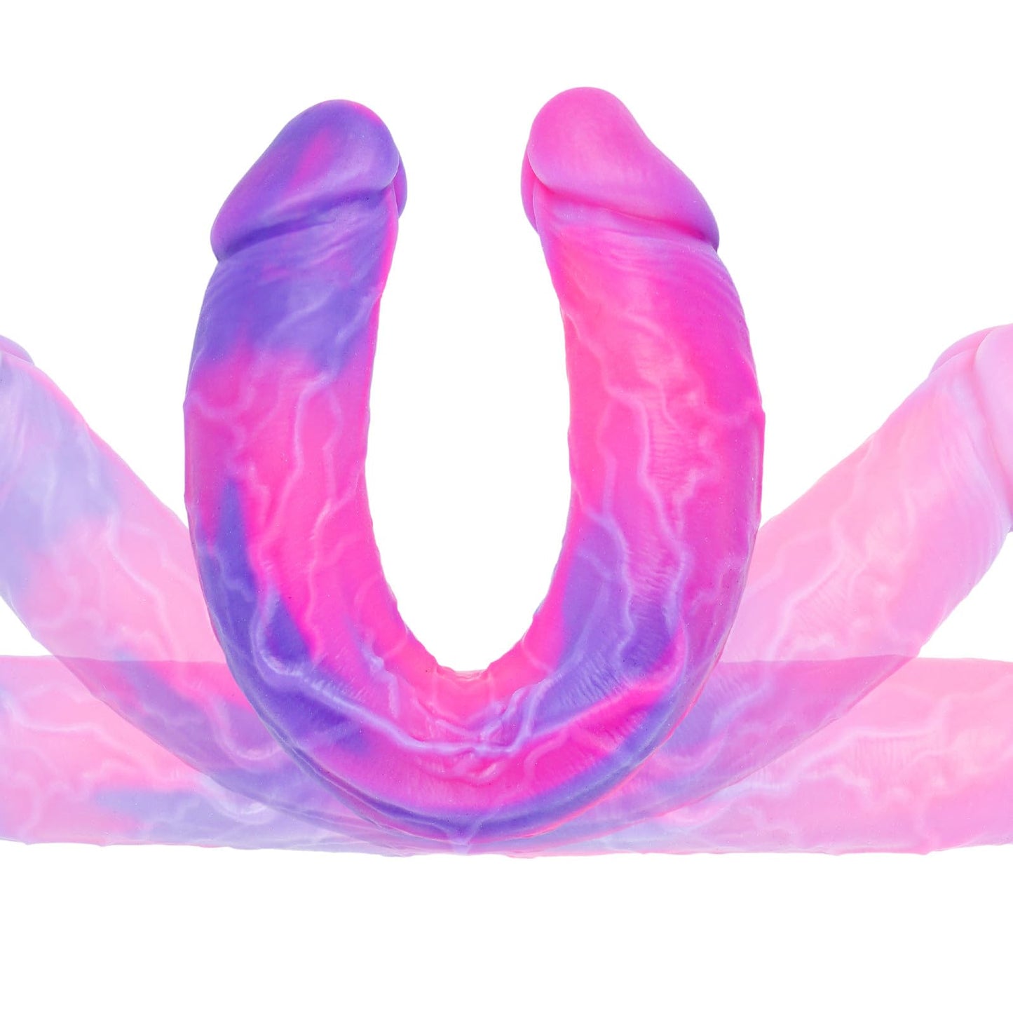 9.8 * 1.3 Inch Realistic Silicone Double Ended Sided Dildo with Veins