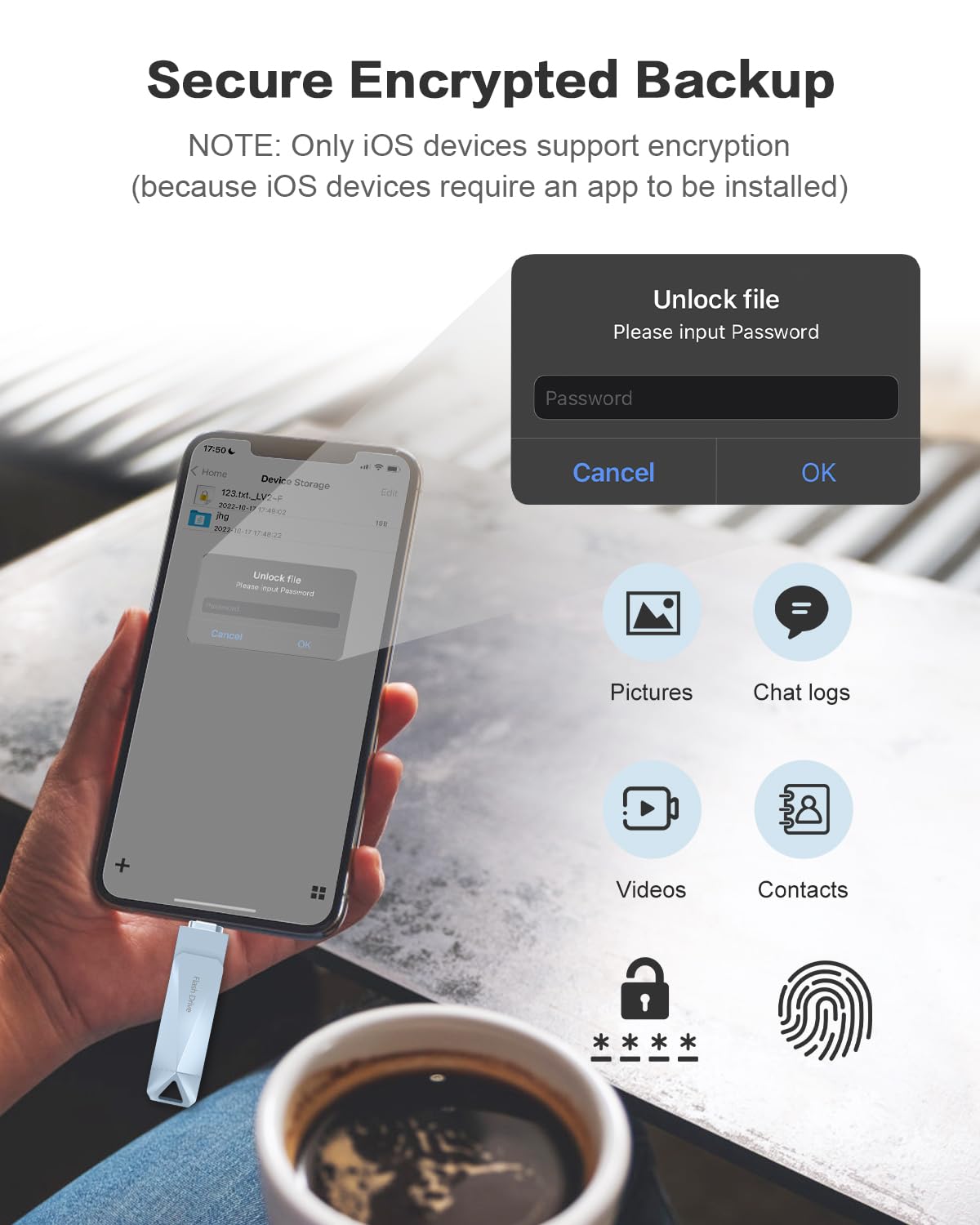 512GB Photo Stick for Phone, Qainerly USB Flash Drive for Phone All Models, 4-in-1 Design Transfer Storage, iPad/PC/Android
