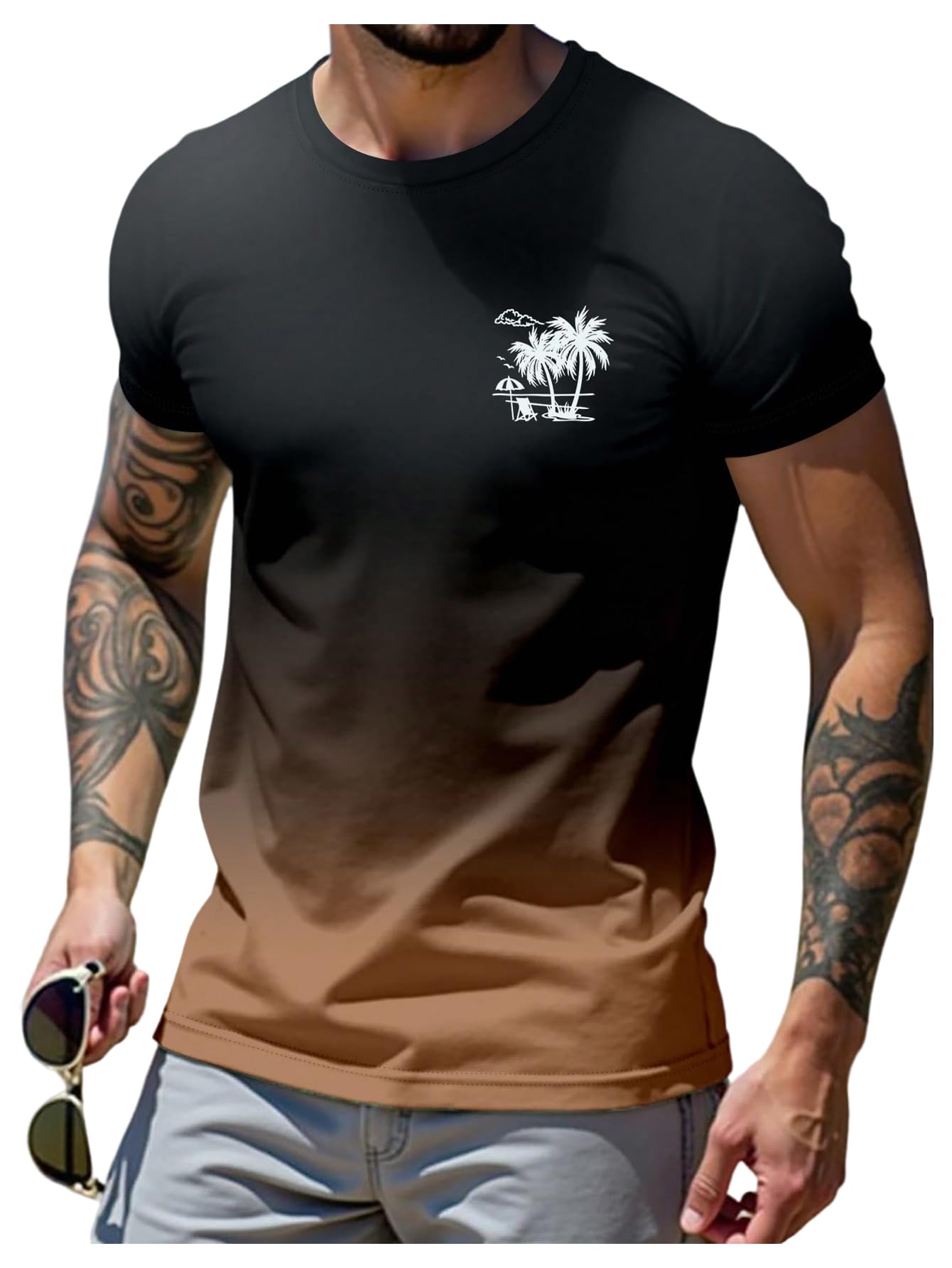 SOLY HUX Men's Short Sleeve Graphic Tees Summer Crewneck Top Shirt Beach Vacation T-Shirts