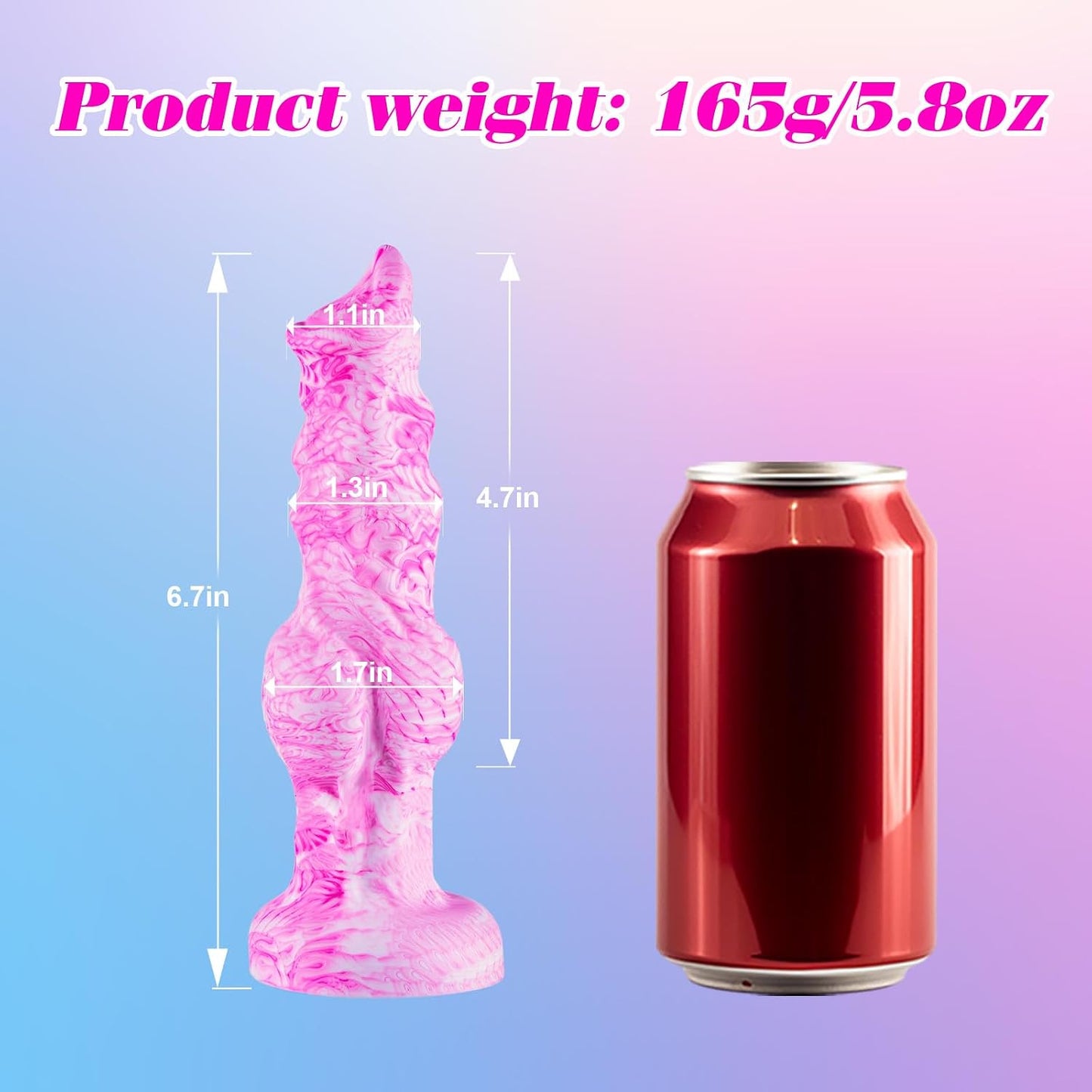 6 Inch Silicone Small Wolf Dog Knot Dildo Alien for Beginner, 5 Inch Animal Furry Canine Anal Dildo With Suction Cup, Realistic Monster Fantasy Dildos Anal Plug for Strap on Sex Toy for Women Men Pink