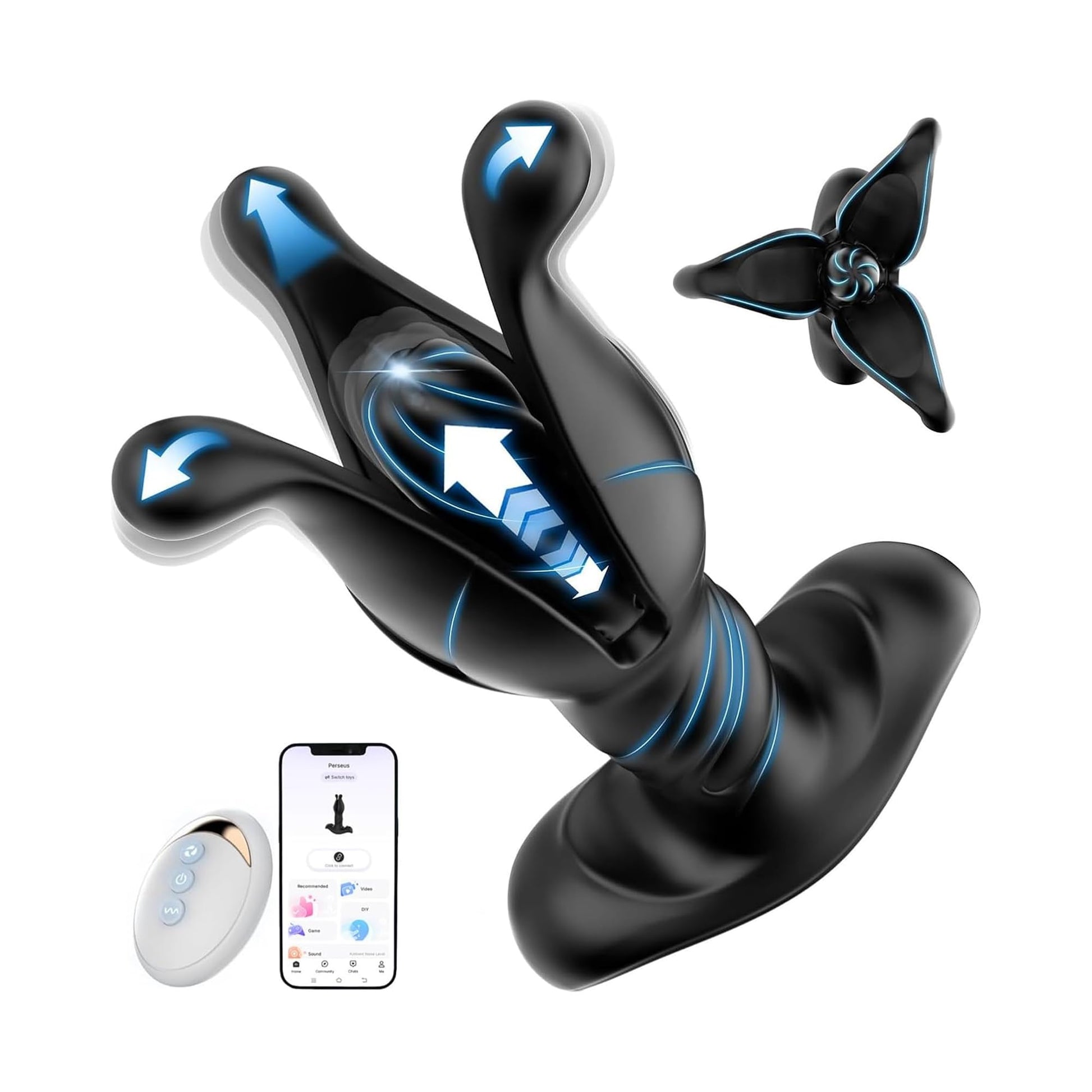 BEISAR Prostate Massager Anal Sex Toys for Men Vibrating 7 Modes with 7 Thrusting Vibrating