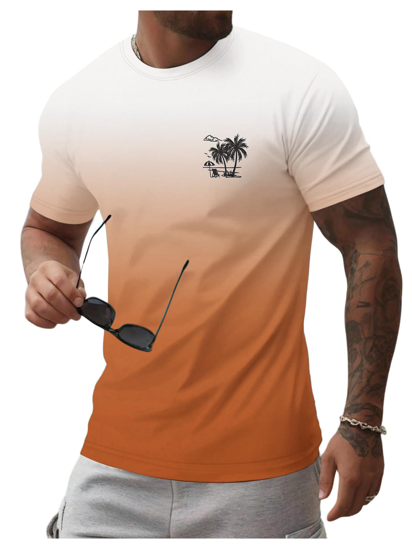 SOLY HUX Men's Short Sleeve Graphic Tees Summer Crewneck Top Shirt Beach Vacation T-Shirts