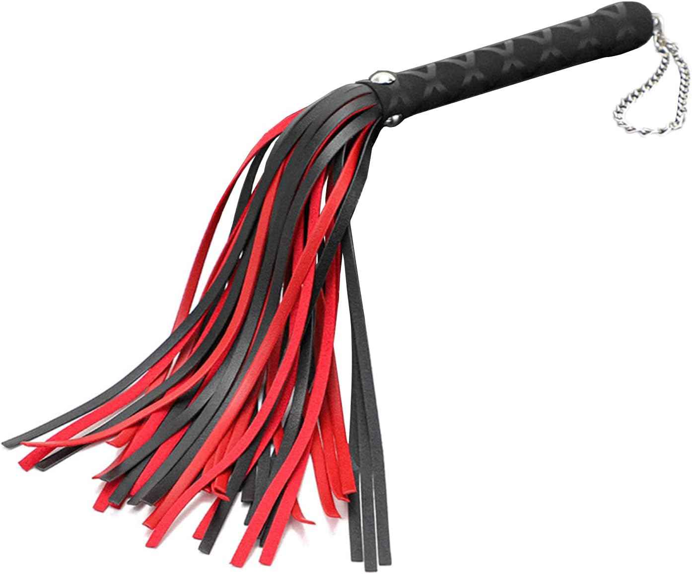 BDSM Flogger Sex Whip Red Horse Whip, Sex Toy for Adult Play SM Role Play Bedroom Spanking, Leather Flogger for Couples Fetish Men Women