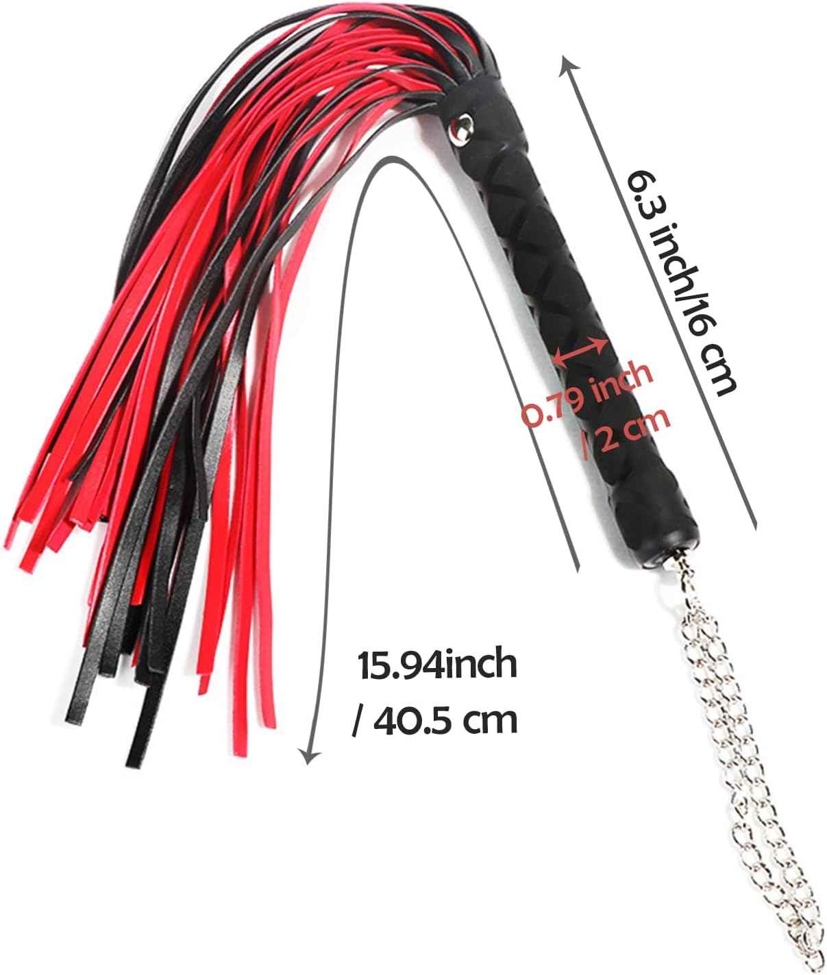 BDSM Flogger Sex Whip Red Horse Whip, Sex Toy for Adult Play SM Role Play Bedroom Spanking, Leather Flogger for Couples Fetish Men Women