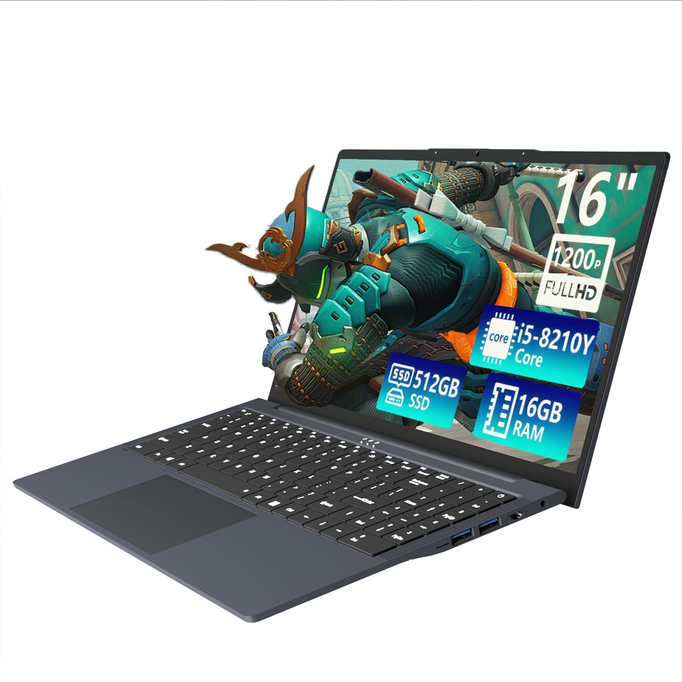 KUMNOSAL Laptop, 16 Inch Laptop Computer i5 (Up to 3.6GHz) for 16GB RAM 512GB SSD, FHD 1920 * 1200p, UHD Graphics 617,180° Opening, Backlit Keyboard with Numeric Keypad Lap Top for Business Student