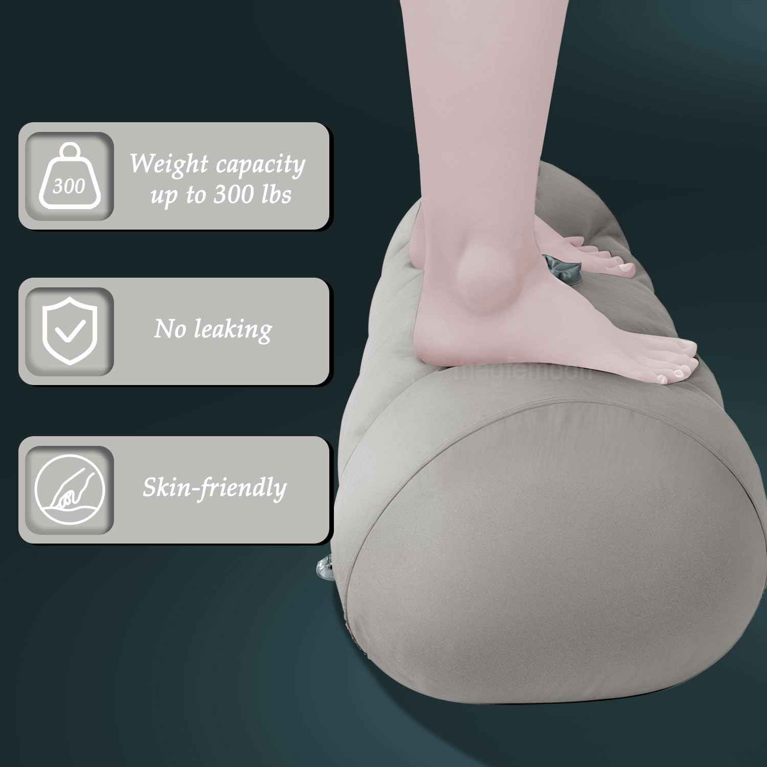 Sex Pillow Couples Sex Toys, Heart Shaped Inflatable Cushion Furniture for Bedroom Dildo Mount, Upsize Pillow with Bondage Cuffs, Cross Strap, Nipple Clamps BDSM Kit