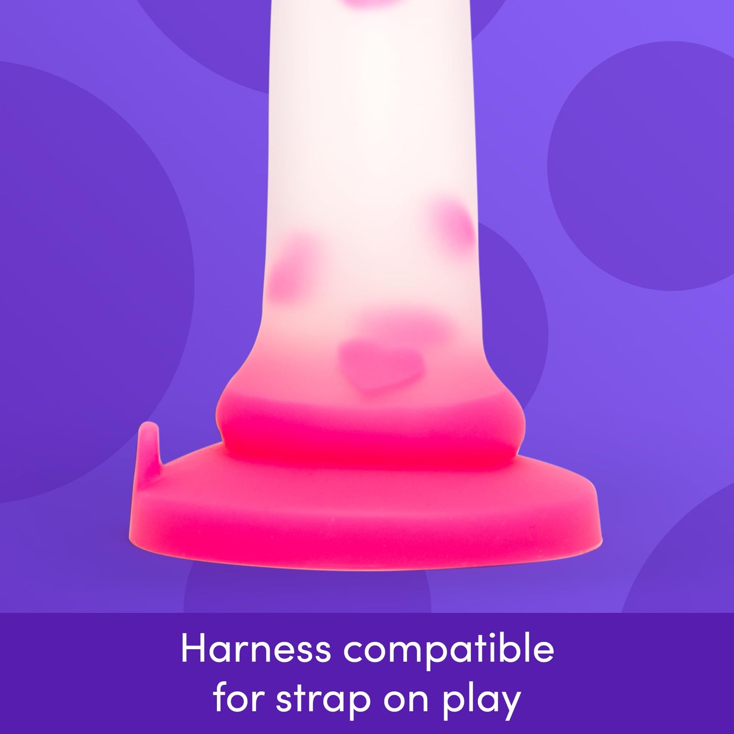 Lovehoney Heart Realistic Dildo - 8 Inch Suction Cup Dildo for Women - Liquid Silicone Curved Strap On Harness Compatible - Curved G Spot Stimulator - Adult Sex Toys for Couples - Clear & Pink