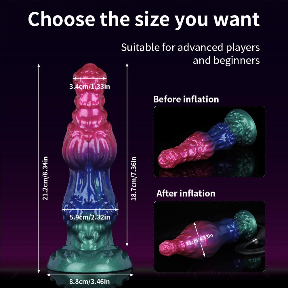 Sex Toys Butt Plug Anal Dildo, Huge Anal Inflatable Dildo Silicone with Suction Cup
