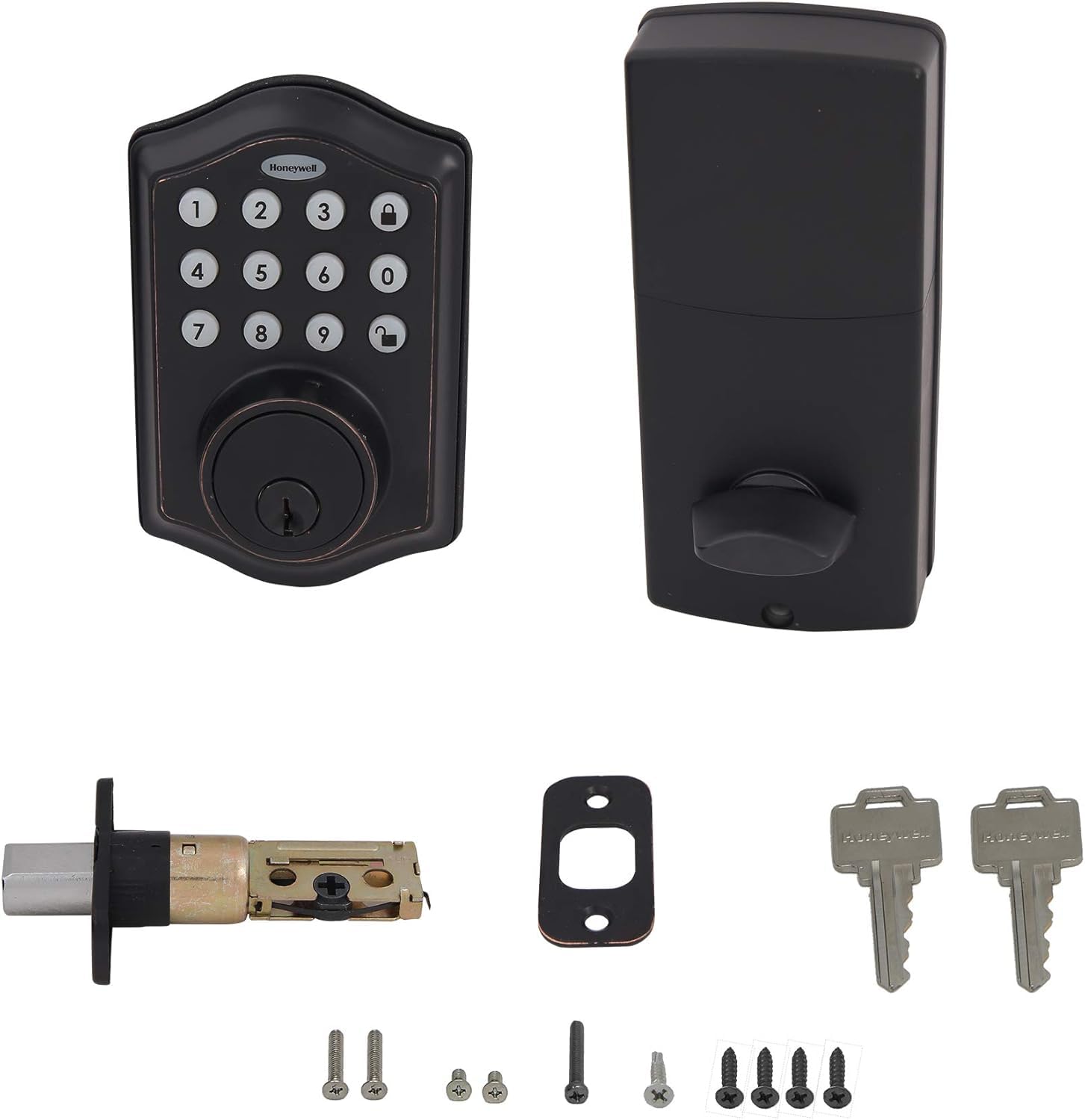 Honeywell Safes & Door Locks - Electronic Entry Deadbolt with Keypad, 2.9 x 2 x 6.2 inches