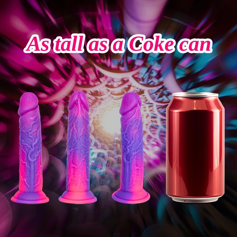 Hainuo Realistic Silicone Dildo with Suction Cup Purple Pink
