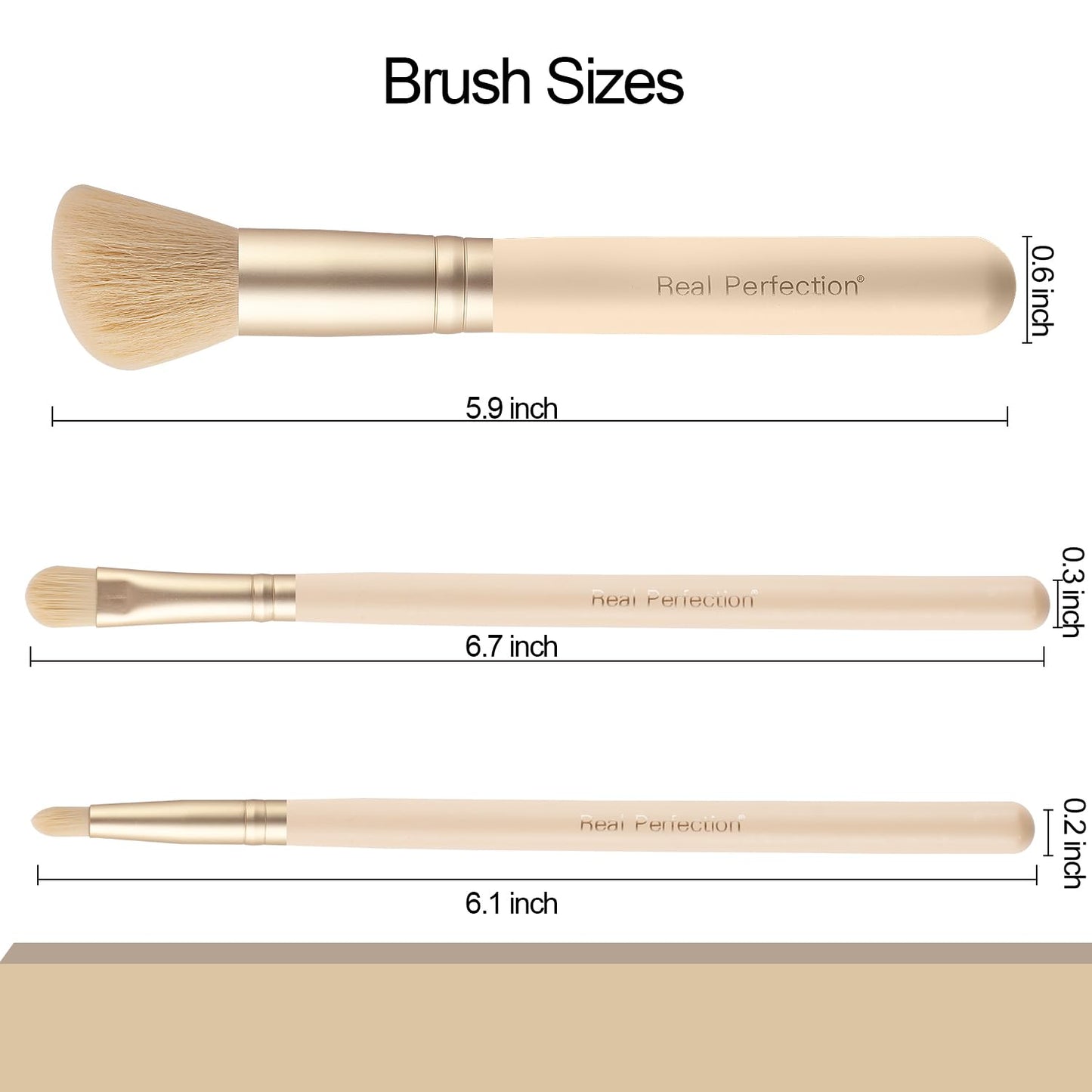 Real Perfection Makeup Brush Set 16 Pcs with 1 Eyebrow Razor Premium Synthetic Foundation Powder Concealers Eyeshadow Blush Makeup Brushes Make up Brushes Kit