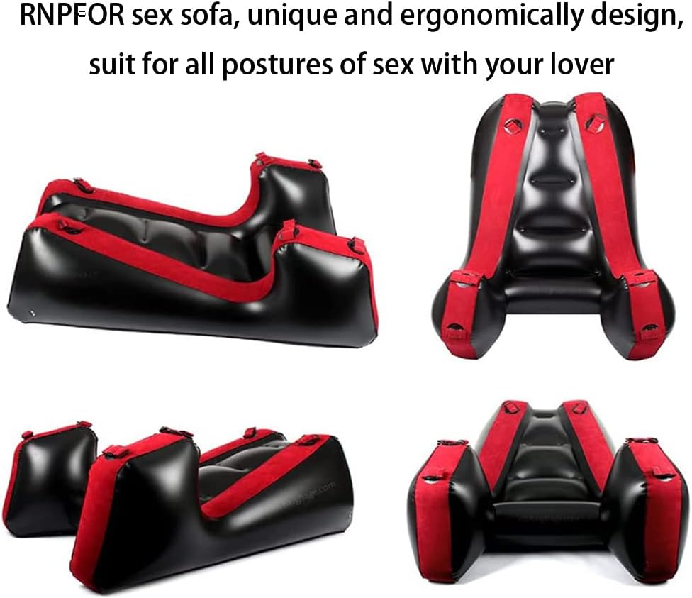 RNPFOR Inflatable Sex Sofa with Restraint Straps for Couples