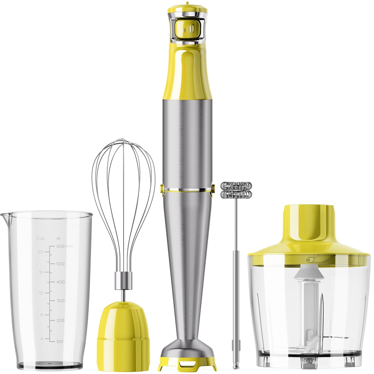 Turelar Immersion Blender Handheld Corded Hand Blenders Set 1100W, Trigger Variable Speed 5 in 1 Stick Emulsifier with Chopper, Whisk and Frother for Soup, Baby Food and Smoothies