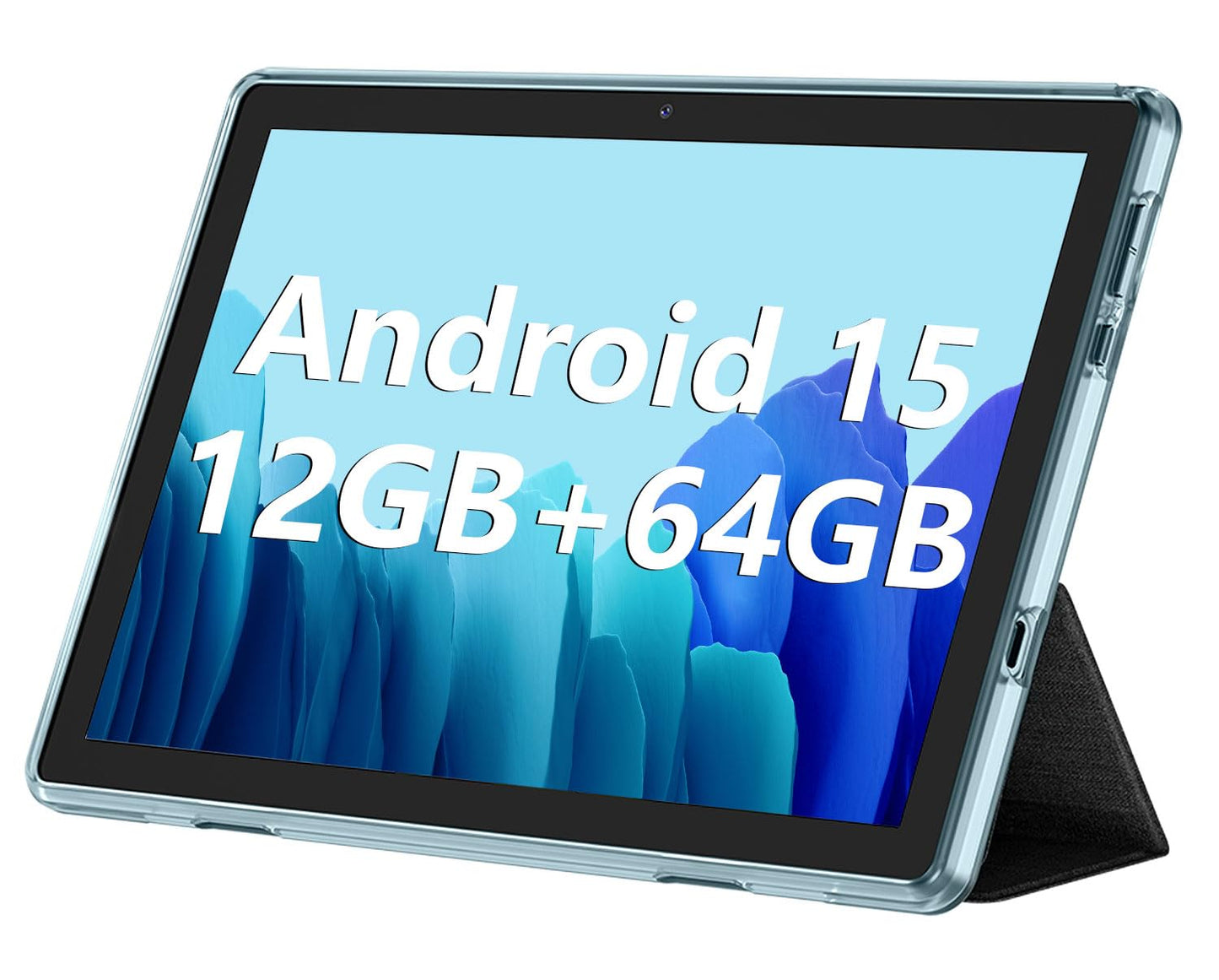 ECOPAD 10.1 Inch Tablet, Android 15 Tablets 12GB(4+8) RAM / 64GB ROM / 1TB SD Card Expansion, 1280x800 IPS HD Touchscreen, 6000mAh Battery, Bluetooth 5.0, Dual Cameras, GMS, Dual Band WiFi