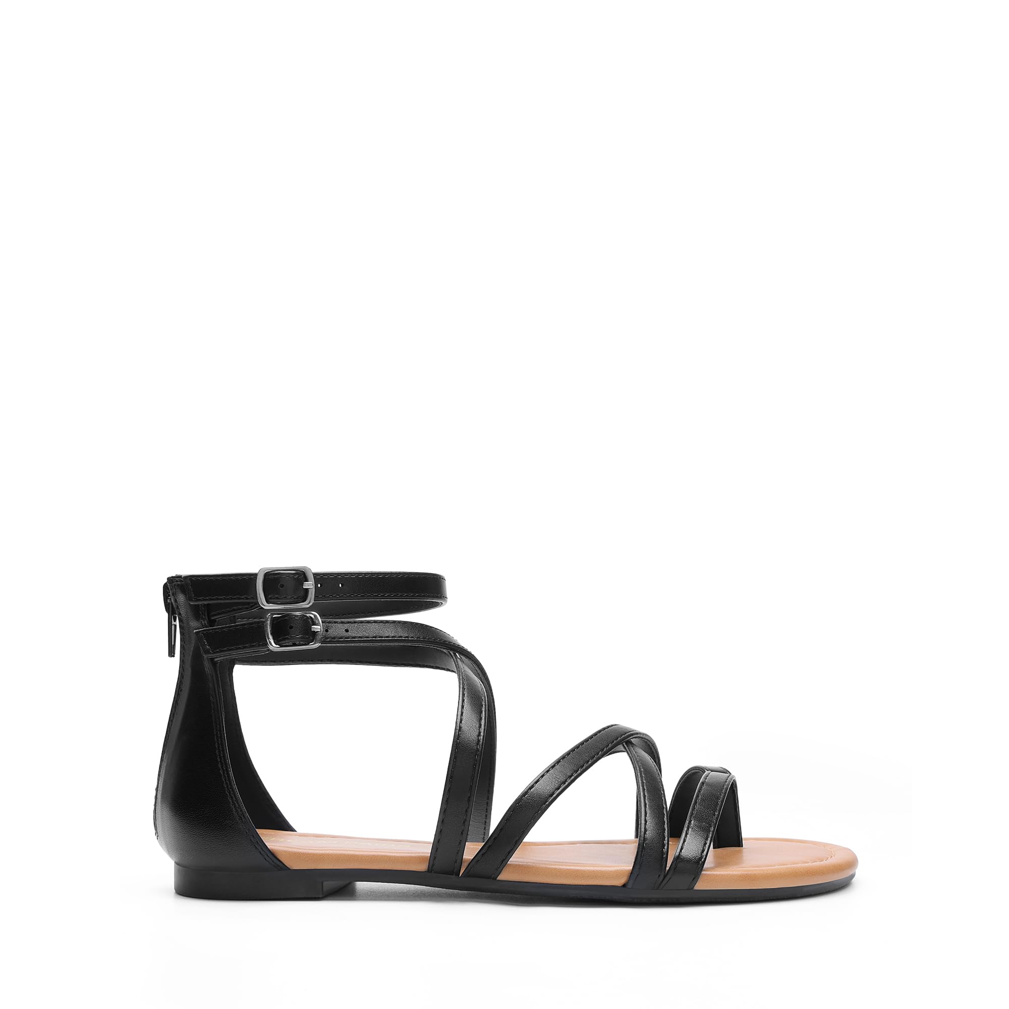 DREAM PAIRS Women's Dressy Gladiator Summer Cross Strappy Sandals Comfort Flat Casual Beach Fisherman Thong sandals