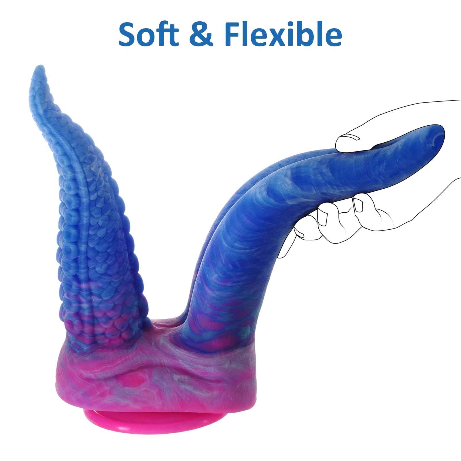 Shkanla Monster Double-Ended Dildo, 10.8 inch Huge Tentacle Realistic Dildo Silicone Big Anal Dildo with Strong Suction Cup, Tongue G-spot Dildo Lifelike Fake Penis Adult Sex Toys for Women